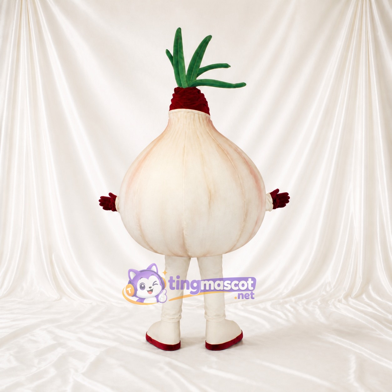 Ail Blanc Costume de mascotte intégral pour adultes Événements gastronomiques Ail Blanc Costume de mascotte intégral pour adultes Événements gastronomiques