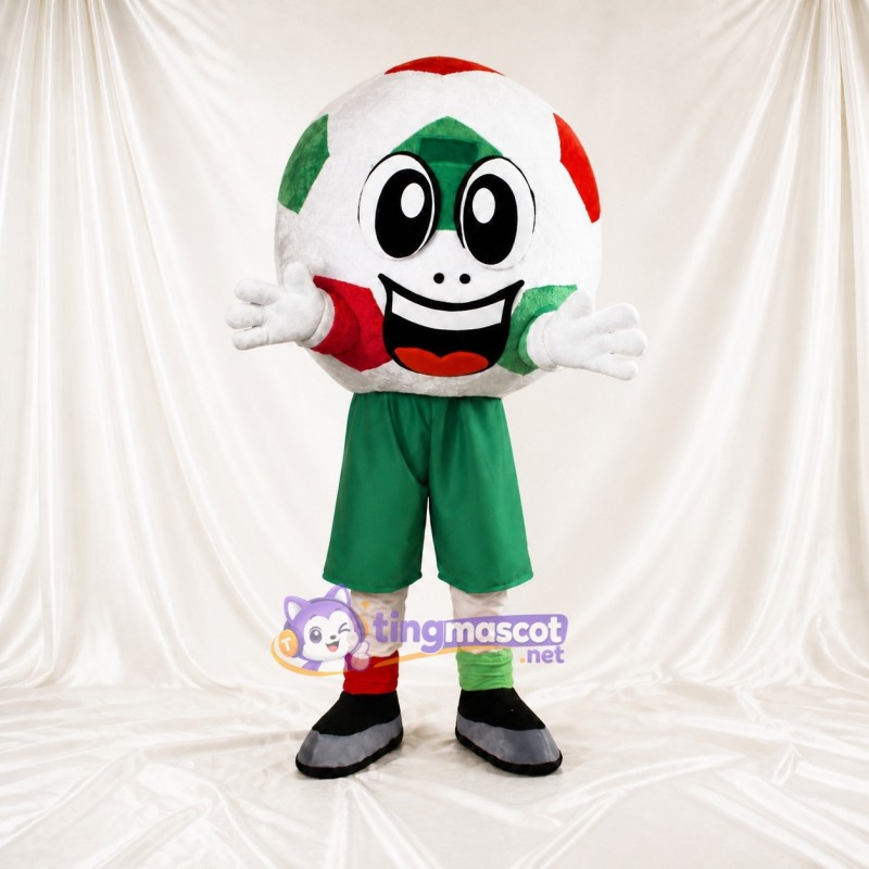 White Soccer Ball Mascot Costume Full Body for Adults Sports Events