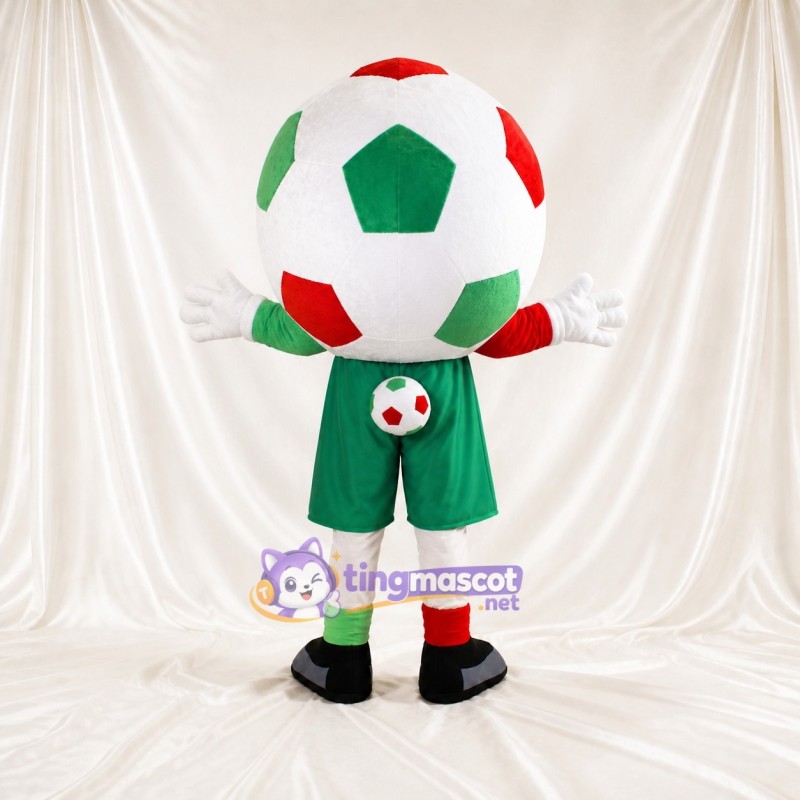 White Soccer Ball Mascot Costume Full Body for Adults Sports Events