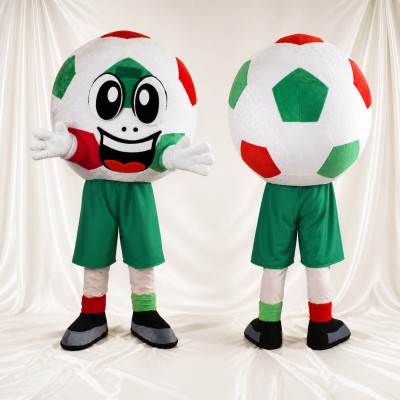 White Soccer Ball Mascot Costume Full Body for Adults Sports Events
