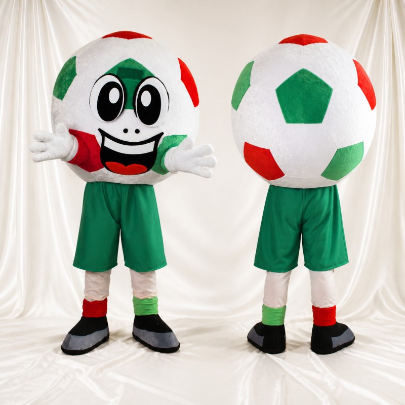 White Soccer Ball Mascot Costume Full Body for Adults Sports Events
