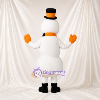 Bonhomme de Neige Fantastique Sculpté Blanc Costume de mascotte intégral pour adultes Événements scolaires