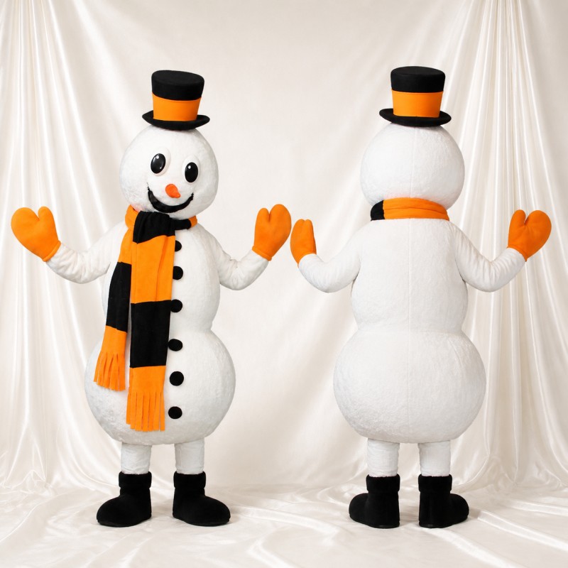 Bonhomme de Neige Fantastique Sculpté Blanc Costume de mascotte intégral pour adultes Événements scolaires