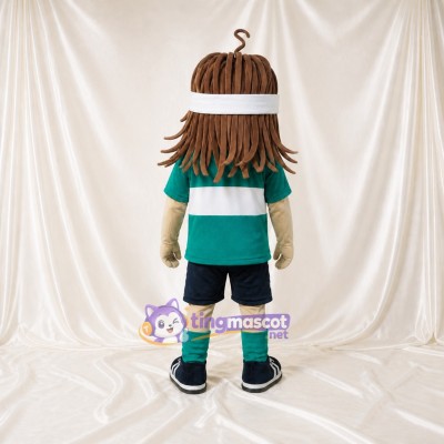 Brown Athlete Boy Mascot Costume Full Body for Adults Sports Events