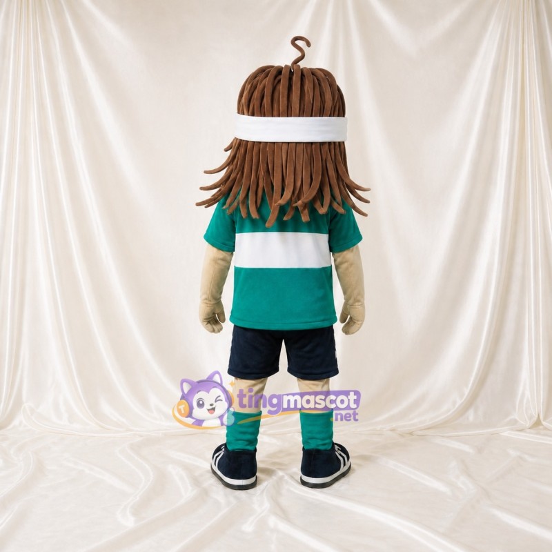 Brown Athlete Boy Mascot Costume Full Body for Adults Sports Events