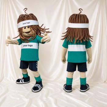 Brown Athlete Boy Mascot Costume Full Body for Adults Sports Events