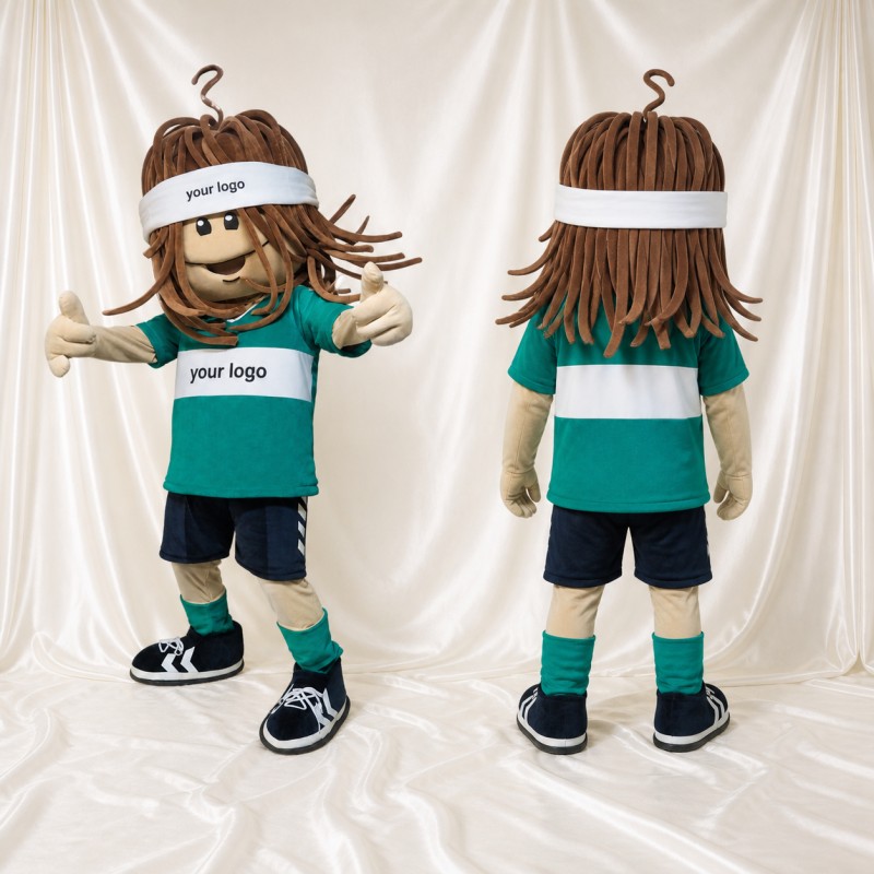 Brown Athlete Boy Mascot Costume Full Body for Adults Sports Events