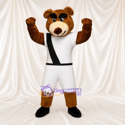 Martial Arts Bear Mascot Costume Full Body for Adults Sports Events