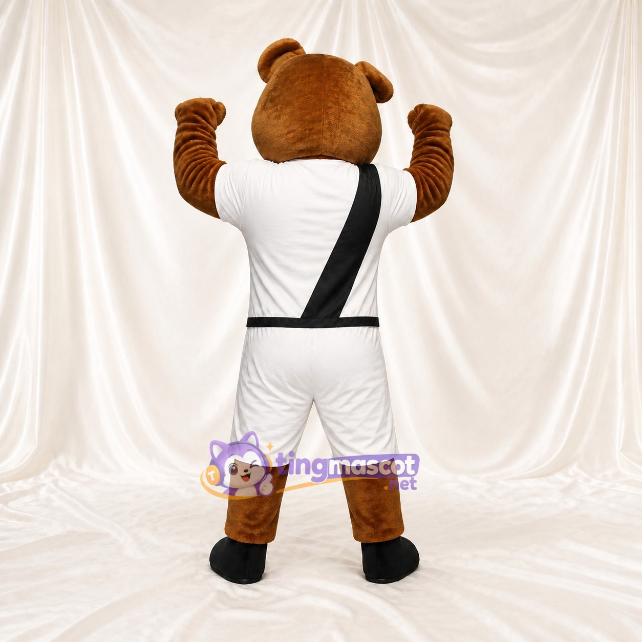 Ours des Arts Martiaux Costume de mascotte intégral pour adultes Événements sportifs Ours des Arts Martiaux Costume de mascotte intégral pour adultes Événements sportifs