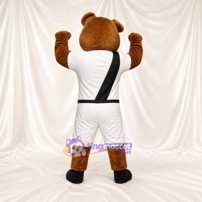 Martial Arts Bear Mascot Costume Full Body for Adults Sports Events