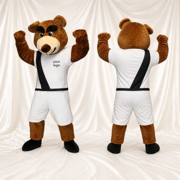 Ours des Arts Martiaux Costume de mascotte intégral pour adultes Événements sportifs