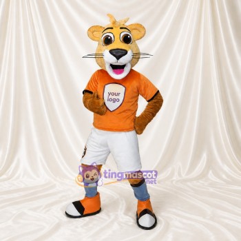 Équipe Athlète cougar en uniforme Costume de mascotte intégral pour adultes Événements sportifs
