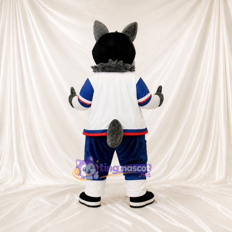Athlète Loup en Uniforme d'Équipe Costume de mascotte intégral pour adultes Événements sportifs