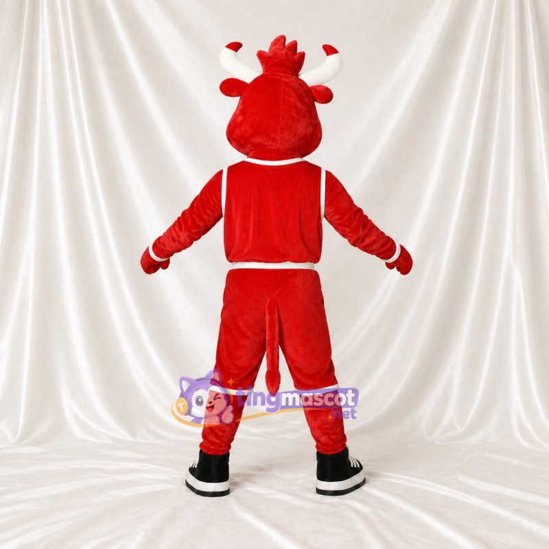 Équipe Athlète taureau en uniforme Costume de mascotte intégral pour adultes Événements sportifs