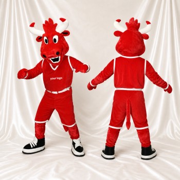 Équipe Athlète taureau en uniforme Costume de mascotte intégral pour adultes Événements sportifs