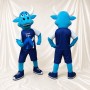 Blaue Teamuniform Stier Athlet Maskottchenkostüm Ganzkörper für Erwachsene Sportveranstaltungen