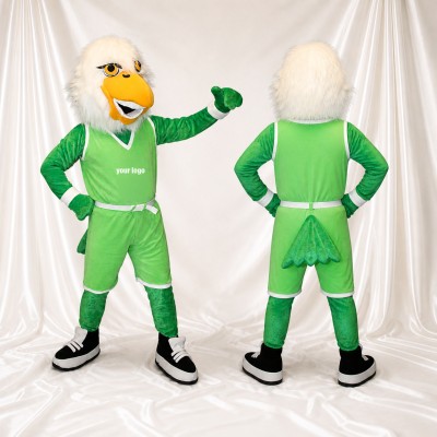 Aigle athlète en uniforme d'équipe blanc Costume de mascotte intégral pour adultes Sports