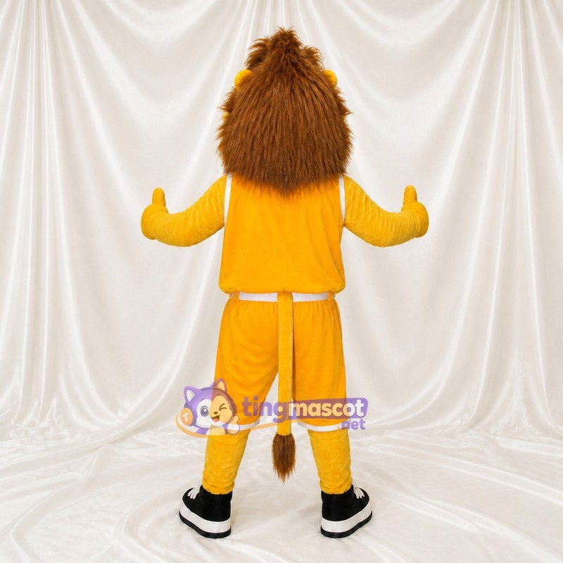 Yellow Lion Athlete Mascot Costume Full Body for Adults Sports Events