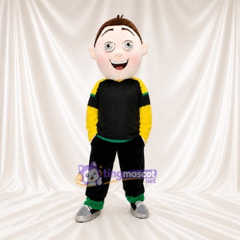 Black Athlete Boy Mascot Costume Full Body for Adults Sports Events