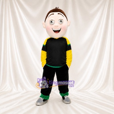 Black Athlete Boy Mascot Costume Full Body for Adults Sports Events