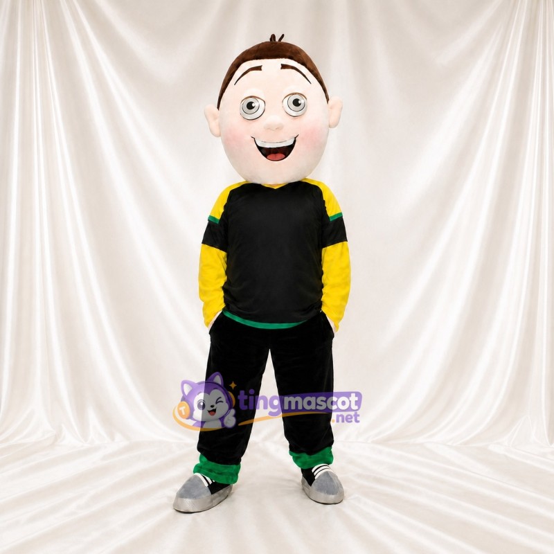 Black Athlete Boy Mascot Costume Full Body for Adults Sports Events