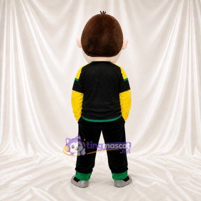 Black Athlete Boy Mascot Costume Full Body for Adults Sports Events