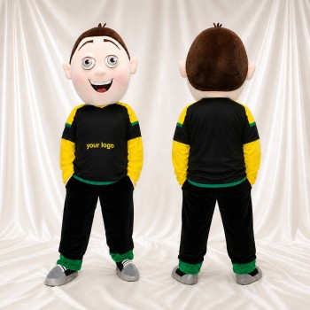 Black Athlete Boy Mascot Costume Full Body for Adults Sports Events