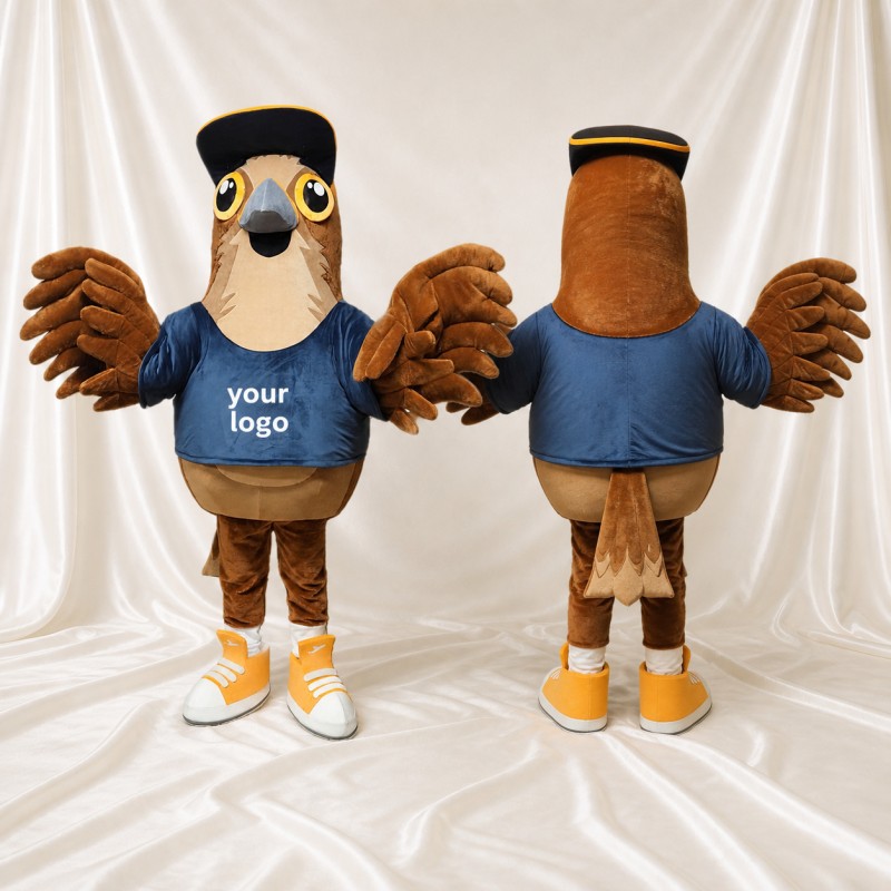 Braune Teamuniform Adler Athlet Maskottchenkostüm Ganzkörper für Erwachsene Sport