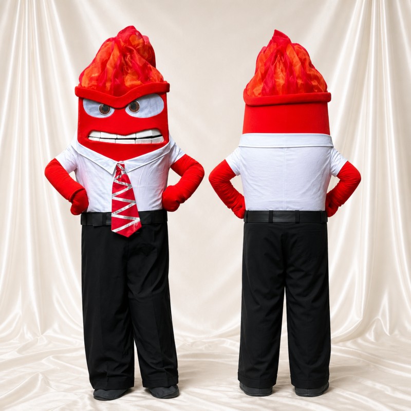 Fire Character Mascot Costume Full Body for Adults School Events
