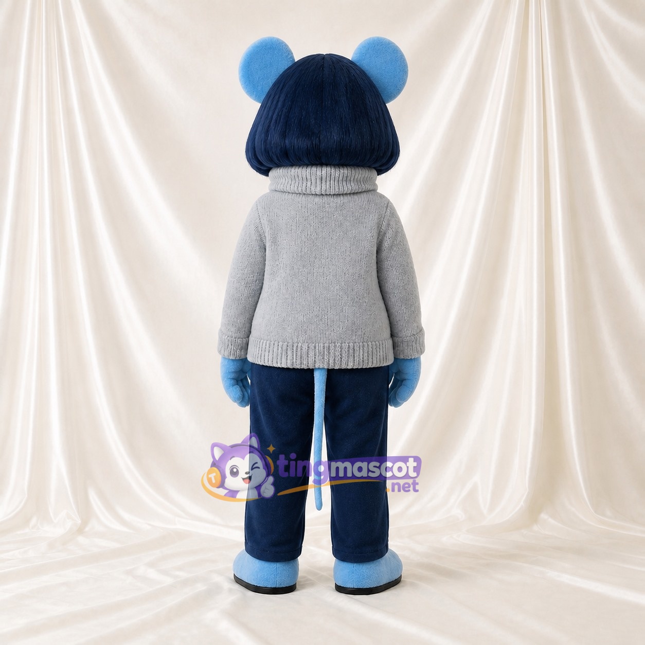 Hellblauer Maus Maskottchenkostüm Ganzkörper für Erwachsene Schulveranstaltungen Hellblauer Maus Maskottchenkostüm Ganzkörper für Erwachsene Schulveranstaltungen