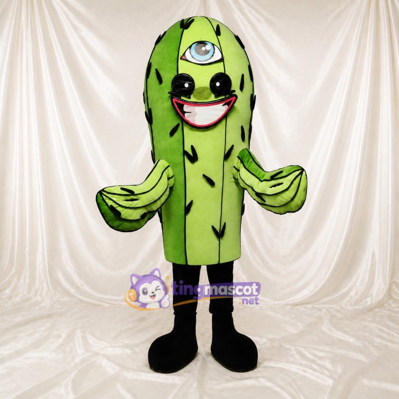 Green Cactus Mascot Costume Full Body for Adults Food Events
