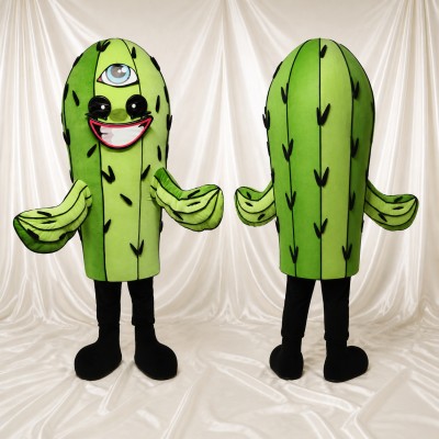 Green Cactus Mascot Costume Full Body for Adults Food Events