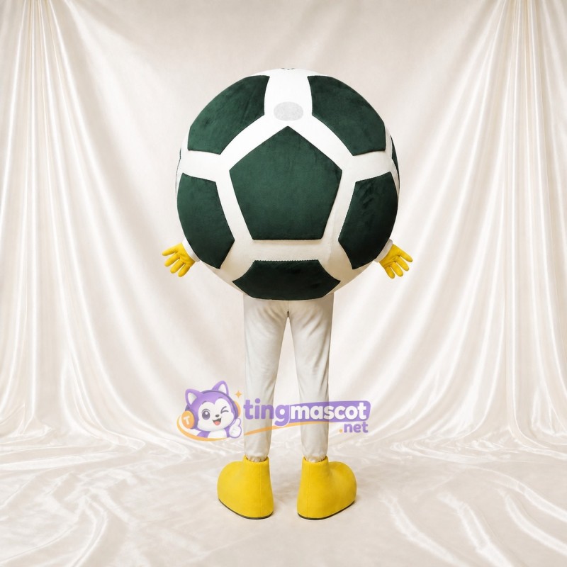 Dark Green Soccer Ball Mascot Costume Full Body for Adults Sports Events