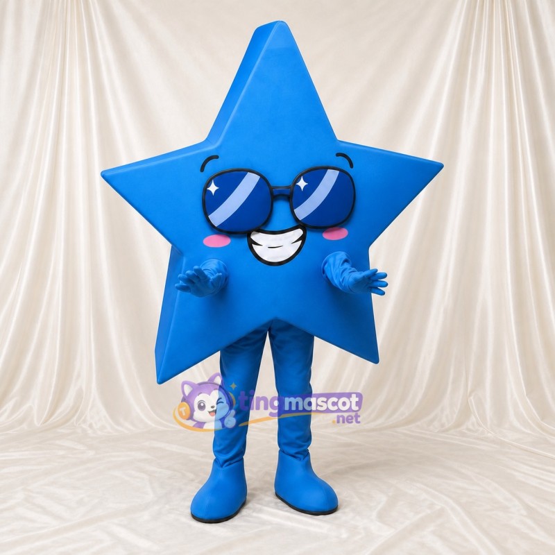 Blue Star Character Mascot Costume Full Body for Adults Promotions