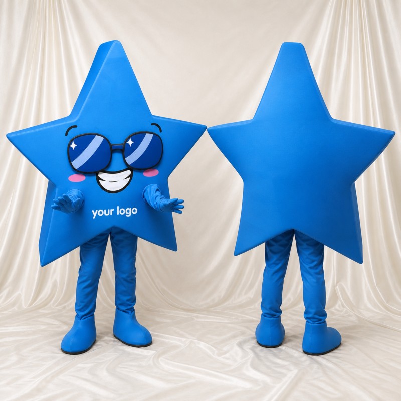 Blue Star Character Mascot Costume Full Body for Adults Promotions