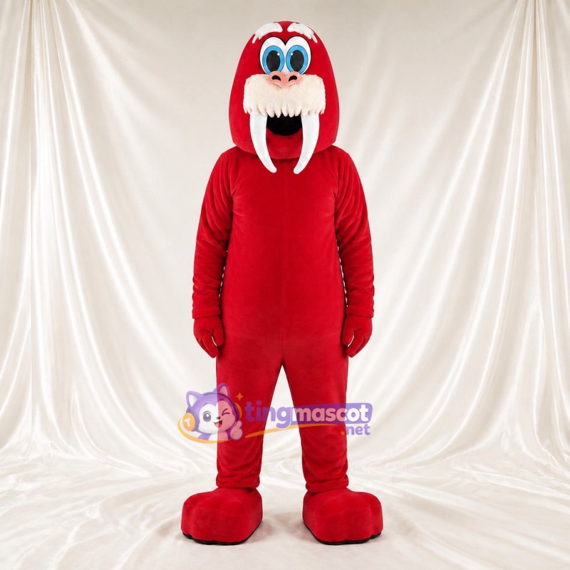 Red Monster Mascot Costume Full Body for Adults School Events