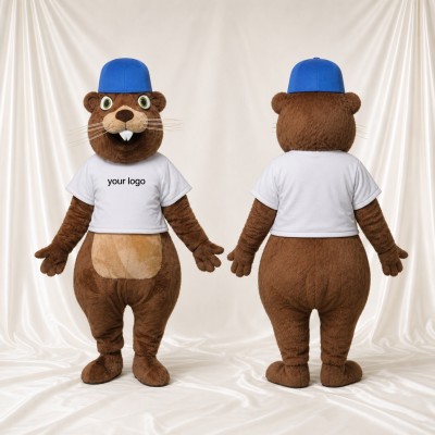 Castor de construction Costume de mascotte intégral pour adultes Événements scolaires