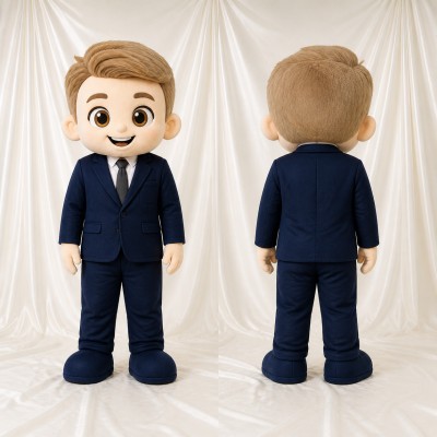Garçon d'affaires Costume de mascotte intégral pour adultes Promotions