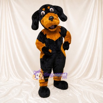 Black Construction Dog Mascot Costume Full Body for Adults School Events