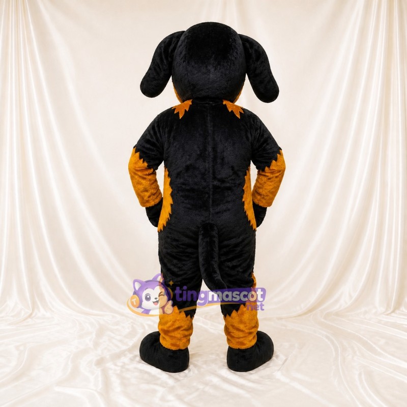 Black Construction Dog Mascot Costume Full Body for Adults School Events