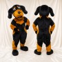 Black Construction Dog Mascot Costume Full Body for Adults School Events