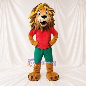Brown Team Uniform Lion Athlete Mascot Costume Full Body for Adults Sports