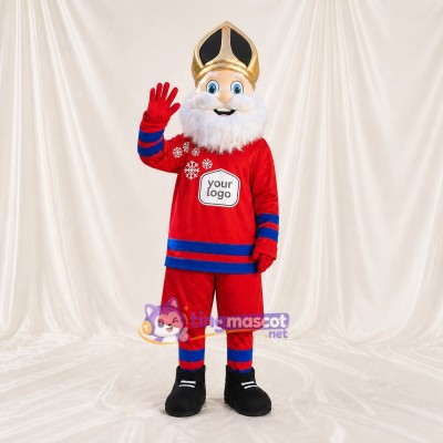 Saint Nicholas Hockey Player Mascot Costume Full Body for Adults Events