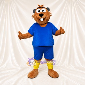 Beaver Athlete Mascot Costume Full Body for Adults Sports Events
