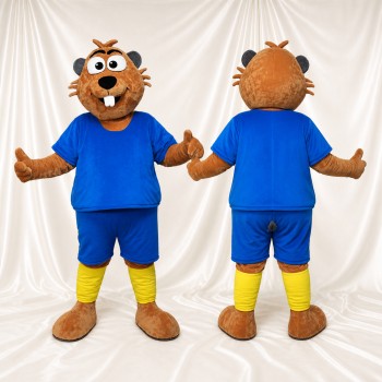 Beaver Athlete Mascot Costume Full Body for Adults Sports Events