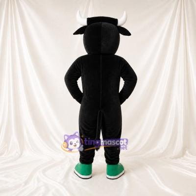 Black Bull Athlete Mascot Costume Full Body for Adults Sports Events