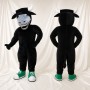 Black Bull Athlete Mascot Costume Full Body for Adults Sports Events
