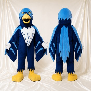 Aigle Bleu Marine Costume de mascotte intégral pour adultes Événements scolaires