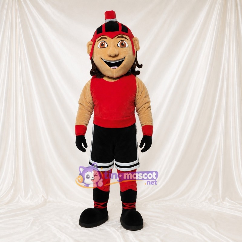Red Athlete Boy Mascot Costume Full Body for Adults Sports Events