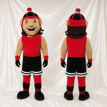 Red Athlete Boy Mascot Costume Full Body for Adults Sports Events